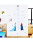 Cartoon Elsa Anna księżniczka naklejki ścienne dla dziewcząt pokoju dekoracji domu Diy Anime Mural Art mrożone Movie plakat dla 