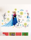 Cartoon Elsa Anna księżniczka naklejki ścienne dla dziewcząt pokoju dekoracji domu Diy Anime Mural Art mrożone Movie plakat dla 