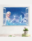 Cartoon Elsa Anna księżniczka naklejki ścienne dla dziewcząt pokoju dekoracji domu Diy Anime Mural Art mrożone Movie plakat dla 