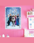 Cartoon Elsa Anna księżniczka naklejki ścienne dla dziewcząt pokoju dekoracji domu Diy Anime Mural Art mrożone Movie plakat dla 