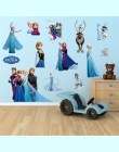 Cartoon Elsa Anna księżniczka naklejki ścienne dla dziewcząt pokoju dekoracji domu Diy Anime Mural Art mrożone Movie plakat dla 