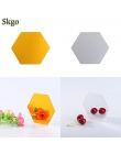 3D 12 sztuk Hexagon akrylowe lustro naklejki ścienne DIY Art ścienne dekoracyjne naklejki wystrój domu salon lustrzane dekoracyj