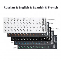 RU klawiatura naklejki pokrywa list rosyjski angielski hiszpański nie przezroczysty uniwersalny wymiana klawiatury naklejki do l