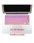 Układ EU/UK kolory gradientu hiszpania rosja klawiatura pokrywa silikonowa naklejki skórka do Macbooka Pro 13 "15" Retina Mac ai