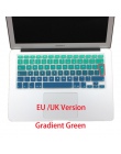 Układ EU/UK kolory gradientu hiszpania rosja klawiatura pokrywa silikonowa naklejki skórka do Macbooka Pro 13 "15" Retina Mac ai