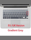 Układ EU/UK kolory gradientu hiszpania rosja klawiatura pokrywa silikonowa naklejki skórka do Macbooka Pro 13 "15" Retina Mac ai