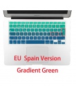 Układ EU/UK kolory gradientu hiszpania rosja klawiatura pokrywa silikonowa naklejki skórka do Macbooka Pro 13 "15" Retina Mac ai