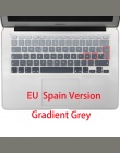 Układ EU/UK kolory gradientu hiszpania rosja klawiatura pokrywa silikonowa naklejki skórka do Macbooka Pro 13 "15" Retina Mac ai