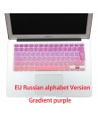 Układ EU/UK kolory gradientu hiszpania rosja klawiatura pokrywa silikonowa naklejki skórka do Macbooka Pro 13 "15" Retina Mac ai