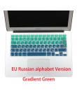 Układ EU/UK kolory gradientu hiszpania rosja klawiatura pokrywa silikonowa naklejki skórka do Macbooka Pro 13 "15" Retina Mac ai