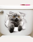 Gorąca 3D Cute Kitten Closestool naklejki ścienne dla dzieci sypialnia dekoracji kot kreskówka naklejka na lodówkę