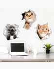 Gorąca 3D Cute Kitten Closestool naklejki ścienne dla dzieci sypialnia dekoracji kot kreskówka naklejka na lodówkę