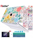 Kwiatowy na laptopa etui na Macbooka 12 Air 11 Air 13 A1466 A1932 Retian Pro 13 15 2018 pasek dotykowy twardy futerał z tworzywa