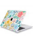 Kwiatowy na laptopa etui na Macbooka 12 Air 11 Air 13 A1466 A1932 Retian Pro 13 15 2018 pasek dotykowy twardy futerał z tworzywa