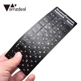 Amzdeal standardowy wodoodporna rosyjska klawiatura naklejki układ z liter alfabetu przycisk dla klawiatura