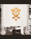 10 sztuk Love Heart akrylowe 3D lustro naklejki ścienne Mural naklejka naklejki wymienny L1025