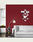 10 sztuk Love Heart akrylowe 3D lustro naklejki ścienne Mural naklejka naklejki wymienny L1025