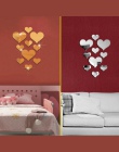 10 sztuk Love Heart akrylowe 3D lustro naklejki ścienne Mural naklejka naklejki wymienny L1025