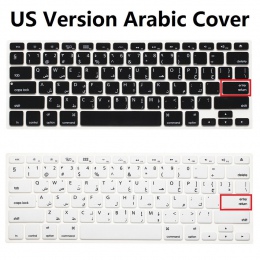 Ultra miękkie usa klawiatura silikonowa pokrywa skóry Film dla MacBook Air Pro 13 15 17 klawiatura arabska naklejki dla MacBook 