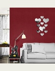 10 sztuk Love Heart akrylowe 3D lustro naklejki ścienne Mural naklejka naklejki wymienny L1025