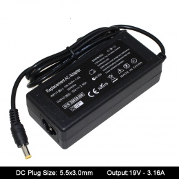 19 V 3.16A 5.5x3.0mm zasilanie AC adapter do Samsunga NP300V5A RV411 R428 RV415 RV420 RV515 R540 R510 R522 r530 ładowarka do lap