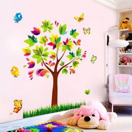 Zooyoo drzewa ptaki Vinyl Mural DIY naklejki ścienne wystrój domu naklejki ścienne dla dzieci pokój przedszkole dla dzieci dekor