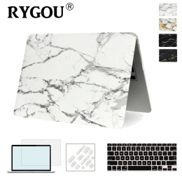RYGOU marmuru pokrowiec teksturowy Case dla Apple Macbook Air Pro Retina 11 12 13 15 cal dla Macbook Pro 13 15 A1706 A1707 A1708