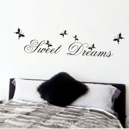 Słodkie sny naklejki ścienne sypialnia dekoracji kalkomanie domowe DIY cytaty ścienne sztuki drukowanie pcv plakat