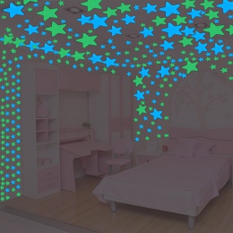 100 sztuk fluorescencyjny blask w ciemności gwiazdy naklejki ścienne dla dekoracje do dziecięcego pokoju salon dla dzieci sypial
