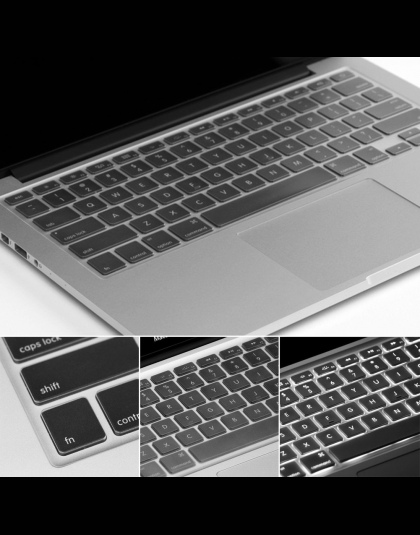 Nowy klawiatura silikonowa pokrywa dla Air Pro Retina 13 15 17 Protector dla Mac book klawiatura