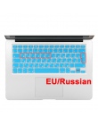 Euro wejść języka rosyjskiego list klawiatura silikonowa pokrywa dla Macbook Air 13 Pro 13 15 17 siatkówka Protector film naklej