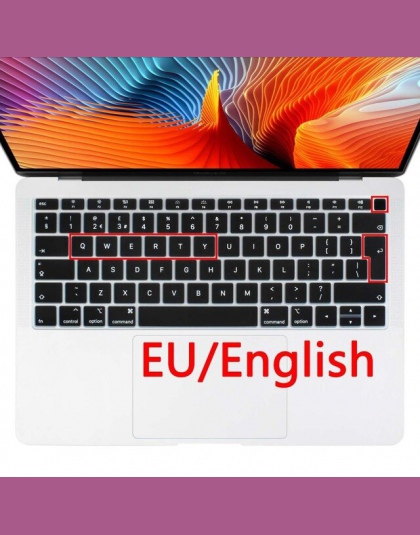 Ue wejść rosyjski francuski PT hiszpania włoski angielski układ dla Macbook nowy Air 13 z siatkówki i Touch ID A1932 2018 pokryw