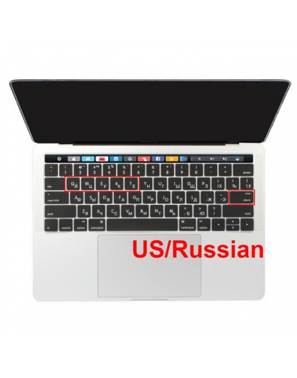 USA USA wprowadzić rosyjskiej ukrainy układ wieczerza cienki miękki klawiatura silikonowa pokrywa dla nowy Macbook Pro 13 15 z p