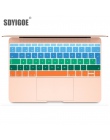 Kolorowe folia na klawiaturę do macbook pro 13 nie dotykowy bar 12 hiszpański ue silikonowa osłona klawiatury skóry pokrywa foli