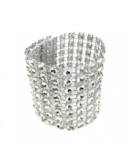 10 sztuk 8 rzędy złoty srebrne wesele ślub wesele pierścienie na serwetki DiamondTable akcesoria do dekoracji łuk pokrywy DIY de