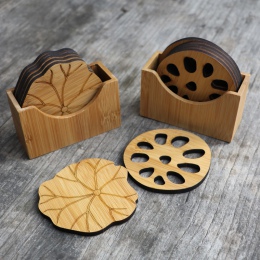 Naturalny bambus pić zestaw podkładek okrągły kreatywny podkładka mata podkładka pod kubek kubki do kawy porta copos do dekoracj