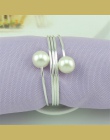 12 części/partia pierścienie na serwetki żywicy z tworzywa sztucznego na serwetki klamra perła uchwyt na papier do chrztu branso