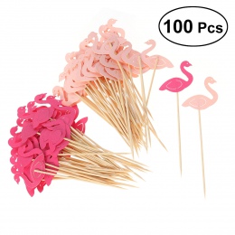 100 sztuk stylowe Flamingo ciasto wykaszarki atrakcyjne elegancki deser Topper ciasto Picks Cupcake dekoracja na deser dekoracji