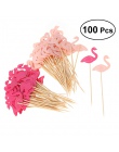100 sztuk stylowe Flamingo ciasto wykaszarki atrakcyjne elegancki deser Topper ciasto Picks Cupcake dekoracja na deser dekoracji