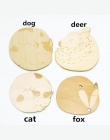 1 sztuk zwierząt kot lisa pies Deer drewniany kubek Coaster izolowane cieplnie Pad podkładka Tablemat stół mata wystrój domu
