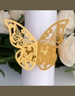 50 sztuk/zestaw motyl styl papier cięty laserowo pierścienie na serwetki serwetki posiadacze Hotel ślub sprzyja dekoracja stołu