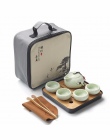 Chiński podróży Kung Fu zestaw herbaty ceramiczne przenośne czajniczek porcelany Teaset Gaiwan kubki herbaty herbaty ceremonia d