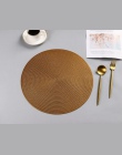 Podkładki podkładka dla stół do jadalni okrągły złoty srebrny maty weselne dekoracji kuchni Coffee Bar Coaster pcv obiad podkład