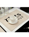 42x32 cm kot kreskówka drukowane podkładki stoły do jadalni Coaster tkaniny izolacja kawy i herbaty podstawka pod kubek kuchnia 
