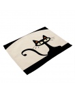 42x32 cm kot kreskówka drukowane podkładki stoły do jadalni Coaster tkaniny izolacja kawy i herbaty podstawka pod kubek kuchnia 