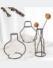 Strona główna dekoracja wazon streszczenie czarne linie minimalistyczny abstrakcyjny wazon z żelaza suszone kwiaty wazon stojaki