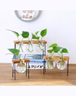 Nowe szkło vintage blat roślin Bonsai kwiat ślub domu wazon dekoracyjny drewniana podstawa Craft taca roślina hydroponiczna wazo
