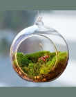 Kreatywny jasne szklane terrarium Ball Globe kształt wiszący wazon kwiat powietrze rośliny pojemnik krajobraz DIY ślubny wystrój