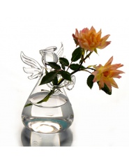 Dekoracyjne szklane ozdobne wazony w kształcie uroczego anioła przezroczyste na kwiaty do salonu biura wysoki ogrodowy