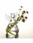 Hot śliczne jasne szkło anioł kształt kwiat roślin stojak wiszący wazon hydroponicznych Home Office Wedding Decor